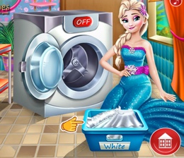 Elsa İle Çamaşır Yıka